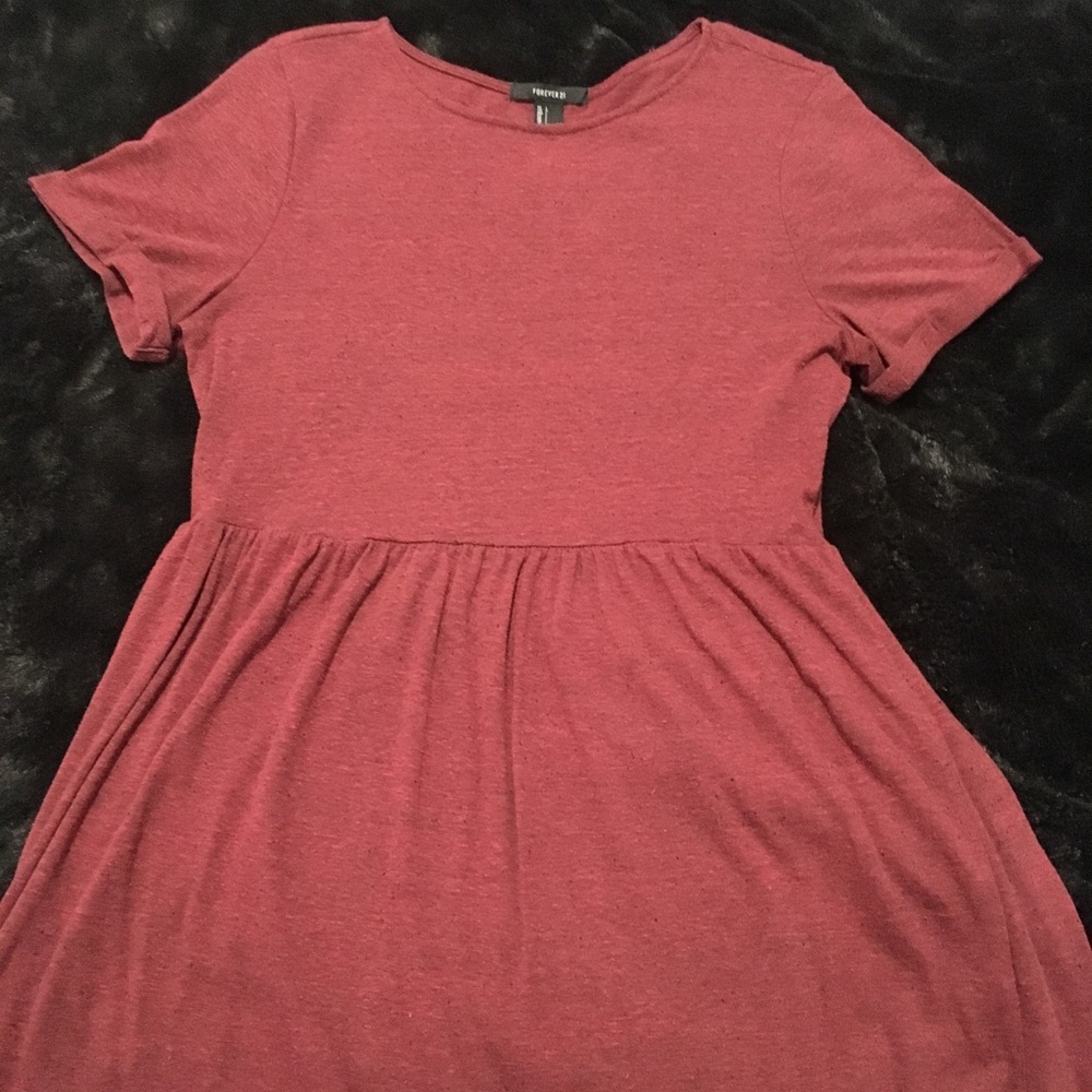 Burgundy t-shirt dress